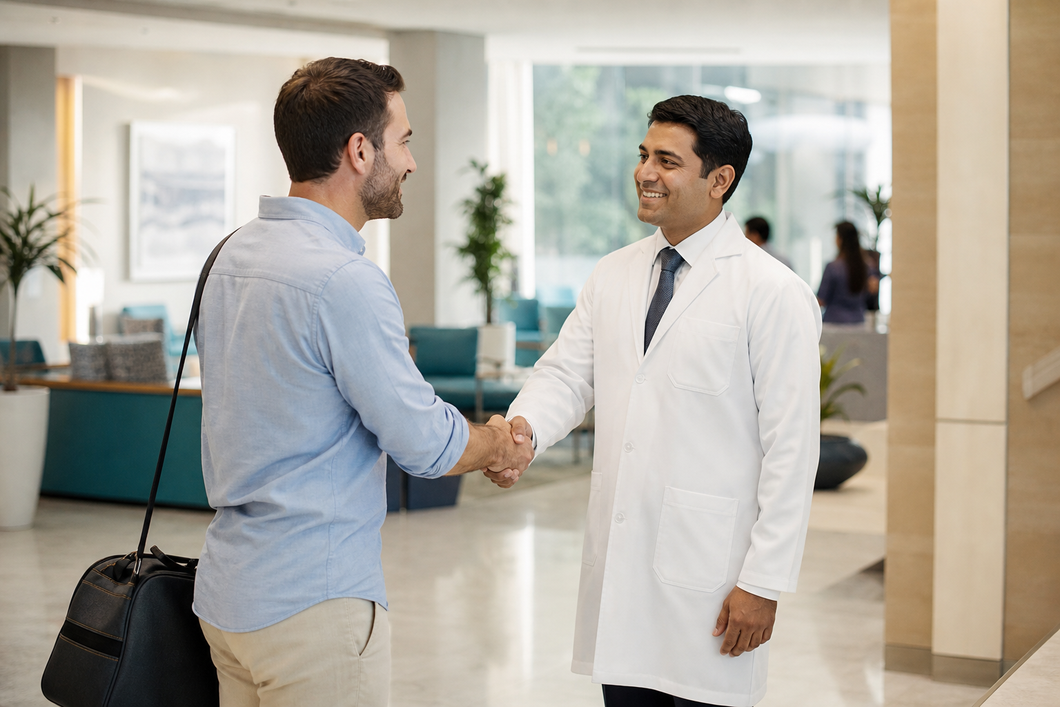 International patient welcome at Neera Eye Centre, Delhi