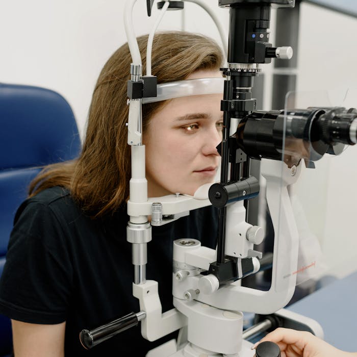 Bright lights causing eye discomfort
